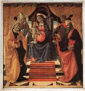 Domenicho Ghirlandaio Thronende Madonna mit den Heiligen Petrus,Clemens,Sebastian und Paulus oil painting